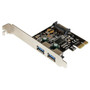 StarTech.com 2 Port PCI Express PCIe USB 3.0 Controller Card w SATA Power - PCI Express x1 - Plug-in Card - 2 USB Port(s) - 1 SATA - 2 (Fleet Network)