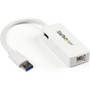 StarTech.com USB 3.0 to Gigabit Ethernet Adapter NIC w/ USB Port - White - Add a Gigabit Ethernet port and a USB 3.0 pass-through port (Fleet Network)