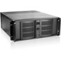 iStarUSA 4U Compact Stylish Rackmount Chassis with 500W Redundant Power Supply - Rack-mountable - Black - SECC Zinc-coated Steel - - D-400-50R8PD8