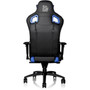 Tt eSPORTS GT Fit F100 Gaming Chair - For Game - Foam Steel Metal Polyvinyl Chloride PVC Aluminum Faux Leather - Black Blue GC-GTF-BLMFDL-01