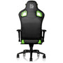 Tt eSPORTS GT Fit F100 Gaming Chair - For Game - Foam Steel Metal Polyvinyl Chloride PVC Aluminum Faux Leather - Black Green GC-GTF-BGMFDL-01