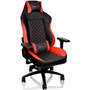 Tt eSPORTS GT Comfort Gaming Chair - For Game - Foam Aluminum Steel Polyvinyl Chloride PVC Faux Leather Metal - Black Red GC-GTC-BRLFDL-01