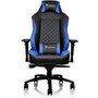Tt eSPORTS GT Comfort Gaming Chair - For Game - Foam Aluminum Steel Polyvinyl Chloride PVC Faux Leather Metal - Black Blue GC-GTC-BLLFDL-01