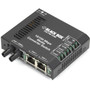 Black Box LBH100 TransceiverMedia Converter - 2 x Network RJ-45 - 1 x ST Ports - DuplexST Port - Multi-mode - 003 mil 0 mm Fiber LBH100AE-ST