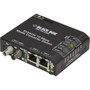Black Box LBH100 TransceiverMedia Converter - 2 x Network RJ-45 - 1 x ST Ports - Multi-mode - 003 mil 0 mm Fiber - Fast Ethernet LBH110A-P-ST