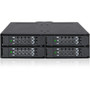 Icy Dock ToughArmor MB607SP-B Drive Enclosure for 525 - Serial ATA600 Host Interface Internal - Black - 4 x HDD Supported - 4 x SSD MB607SP-B
