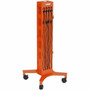 Bretford CUBE Tower Pre-Wired Mobile Charging Station - 4 Casters - Steel - 16 Width x 162 Depth x 39 Height - Tangerine CTWR800USBC-TAG
