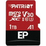 Patriot Memory 1 TB Class 10UHS-I U3 V30 microSDXC - 1 - 90 MBs Read - 80 MBs Write PEF1TBEP31MCX