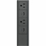 Wiremold Dash Series Power Tower - Graphite - 2 x Power Receptacles - 125 V AC  15 A Rectangular Tower - Graphite P4HUHUGR