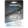 Samsung BAR Plus USB 32 Flash Drive 512GB Champagne Silver - 512 GB - USB 32 - 400 MBs Read Speed - 400 MBs Write Speed - Silver - MUF-512BE3AM