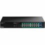 TRENDnet 18-Port Gigabit EdgeSmart PoE Switch - 16 Ports - Manageable - Gigabit Ethernet - 1000Base-T 1000Base-X - 2 Layer Supported TPE-TG182ES