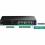 TRENDnet 18-Port Gigabit EdgeSmart PoE Switch - 16 Ports - Manageable - Gigabit Ethernet - 1000Base-T 1000Base-X - 2 Layer Supported TPE-TG182ES