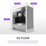 NZXT H5 Flow Compact Mid-Tower ATX Airflow Case - Mid-tower - White - Mesh Steel Tempered Glass Galvanized Cold Rolled Steel SGCC CC-H52FW-01