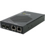 Perle S-1110DHP-DSFP Transceiver/Media Converter - 2 x Network (RJ-45) - Gigabit Ethernet - 1000Base-X, 10/100/1000Base-T - 0.10 km - (Fleet Network)