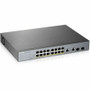 ZYXEL 16-port GbE Smart Managed PoE Switch with GbE Uplink - 16 Ports - Manageable - 2 Layer Supported - Modular - 2 SFP Slots - W - W (Fleet Network)