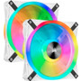 Corsair iCUE QL140 RGB 140mm PWM White Fan - Dual Fan Kit with Lighting Node CORE - 2 Pack - 5.51" (140 mm) Maximum Fan Diameter - - - (Fleet Network)