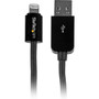 StarTech.com 3m (10ft) Long Black Apple 8-pin Lightning Connector to USB Cable for iPhone / iPod / iPad - Lightning/USB for iPhone, - (Fleet Network)