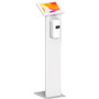 CTA Digital PAD-PSTT1W Premium Locking Floor Kiosk with Automatic Soap Dispenser - White - Supports up to 10. 5" Tablets