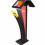 CTA Digital PAD-PSTT2B Premium Dual Enclosure Locking Floor Stand Kiosk for Tablets up to 11" - Black Steel
