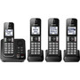 Panasonic KX-TGD394 DECT 6.0 1.93 GHz Cordless Phone - Black - Cordless - Corded - 1 x Phone Line - 4 x Handset - Speakerphone - - Aid (Fleet Network)