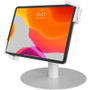 CTA Digital Universal Grip Kiosk Stand for Tablets (White) - Up to 14" (355.60 mm) Screen Support - 8.70" (220.98 mm) Height - Metal, (Fleet Network)