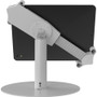 CTA Digital PAD-UGTW Universal Grip Kiosk Stand for Tablets - White - Supports Up to 14" Screens - Metal & Rubber Construction - 8. 70" Height