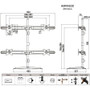 Amer AMR4S30 Quad Monitor Stand Mount for 32" Displays - 17. 64 lb Load Capacity - 360° Rotation - Tilt - Swivel - Height Adjustable