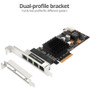 SIIG 4 Port Gigabit Ethernet PoE PCIe Card Intel 350 PCI Express Network Adapter Twisted Pair With S LB-GE0811-S1
