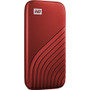 WD My Passport WDBAGF0020BRD-WESN 2 TB Portable Solid State Drive - External - Red - Desktop PC Device Supported - USB 3.2 (Gen 2) C - (WDBAGF0020BRD-WESN)