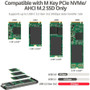 SIIG Single Bay NVMe Drive Enclosure USB 3.2 Gen 2 Type C Host Interface Silver Supported Express Support UASP PCI SSD X JU-SA0X11-S1