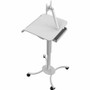 CTA Digital QPAD-HRSWV Height-Adjustable Rolling Medical Workstation Cart with VESA Plate - 4 Locking Swivel Casters