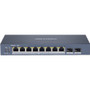 Hikvision 8 Port Gigabit Smart PoE Switch - 8 Ports - Manageable - Gigabit Ethernet - 1000Base-T, 1000Base-X - 2 Layer Supported - - 2 (Fleet Network)