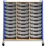 Safco Whiffle Typical Triple Rolling Storage Cart - 330 lb (149685.48 g) Capacity - 4 Casters - 3" (76.20 mm) Caster Size - Laminate, (Fleet Network)