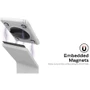 CTA Digital PAD-PARAF10W Premium Floor Stand for Tablets up to 11" - White Steel Heavy-Duty with Magnetic Case & VESA Plate