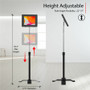 CTA Digital PAD-PARAAFS Compact Floor Stand with Universal Security Enclosure - Black - 10. 2" Tablet Support - Height Adjustable - 75 x 75/100 x 100