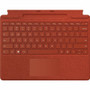 Microsoft Signature Keyboard/Cover Case Microsoft Surface Pro 8, Surface Pro 9, Surface Pro X Tablet, Stylus - Poppy Red - Alcantara - (Fleet Network)