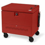 Bretford CUBE Toploader Cart with Caddies PRE-WIRED - 4 Casters - Steel - 34" Width x 23" Depth x 33" Height - Red - For 30 Devices (Fleet Network)