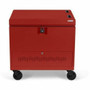 Bretford CUBE Toploader Cart with Caddies PRE-WIRED - 4 Casters - Steel - 34" Width x 23" Depth x 33" Height - Red - For 30 Devices (Fleet Network)