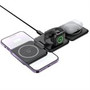 LAX MagSafe Compatible Foldable Wireless 3 In 1 Charging Stand Black MAG3FWCB