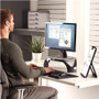 Fellowes 8020101 Smart Suites Corner Monitor Riser - Up to 21" Screens - Height Adjustable - Black/Gray - 40 lb Capacity