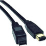 Tripp Lite 10ft Hi-Speed FireWire IEEE Cable-800Mbps with Gold Plated Connectors 9pin/6pin M/M 10' - 10 ft (3.05 m) FireWire Data - 1 (Fleet Network)