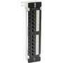 Tripp Lite series N250-P12 12-Port Wall-Mount Cat6 Patch Panel - PoE+ Compliant - 12 Port(s) - 12 x RJ-45 - Black - Wall Mountable (Fleet Network)