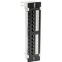 Tripp Lite series N050-P12 12-Port Wall-Mount Cat5e Patch Panel - PoE+ Compliant - 12 Port(s) - 12 x RJ-45 - Black - Wall Mountable (Fleet Network)