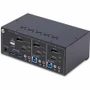 StarTech.com 2-Port Dual-Monitor DisplayPort and HDMI KVM Switch, 4K 60Hz, 2-Port USB 5Gbps Hub, 2x USB HID Ports, Hotkeys, TAA - KVM (Fleet Network)