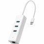 TP-Link UE330C USB Type-C 3-Port Hub & Gigabit Ethernet Adapter - USB 3.0 Type C - 640 MB/s - Keyboard, Printer, Hard Drive, Mouse, - (Fleet Network)