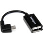 StarTech.com 5in Right Angle Micro USB to USB OTG Host Adapter M/F - USB for Cellular Phone, Tablet, Digital Text Reader, Flash Drive (Fleet Network)