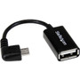 StarTech.com 5in Right Angle Micro USB to USB OTG Host Adapter M/F - Connect your USB On-The-Go capable tablet computer or Smartphone to USB 2.0 devices (UUSBOTGRA)