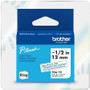 Brother P-touch BTAG-133 Blue on Clear Label Tape - x 15/32" (12 mm) Width x 13 1/8 ft (4 m) Length - Clear - Plastic - Water - 1 Each (BTAG133)