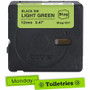Brother P-touch BTAG-G31 Black on Light Green Label Tape - x 15/32" (12 mm) Width x 13 1/8 ft (4 m) Length - Light Green - Water - - 1 (Fleet Network)