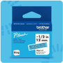 Brother P-touch BTAG-L31 Black on Light Blue Label Tape - x 15/32" (12 mm) Width x 13 1/8 ft (4 m) Length - Black on Light Blue - - - (BTAGL31)